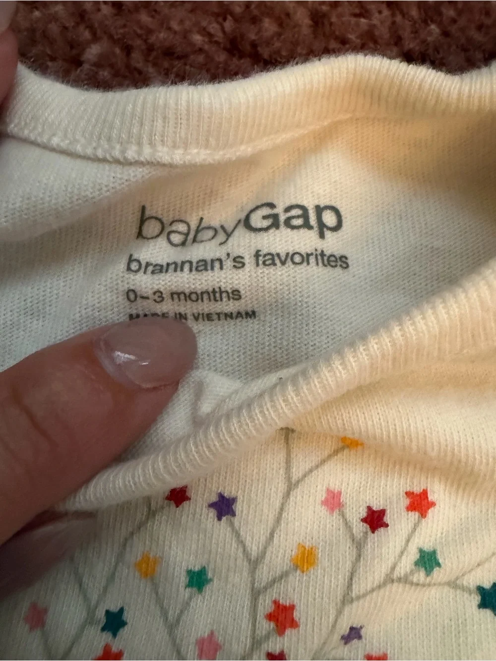 GAP Cream One-Piece with Pink Reindeer and Star Accents